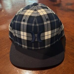 Hurley Blue and White Plaid Hat
